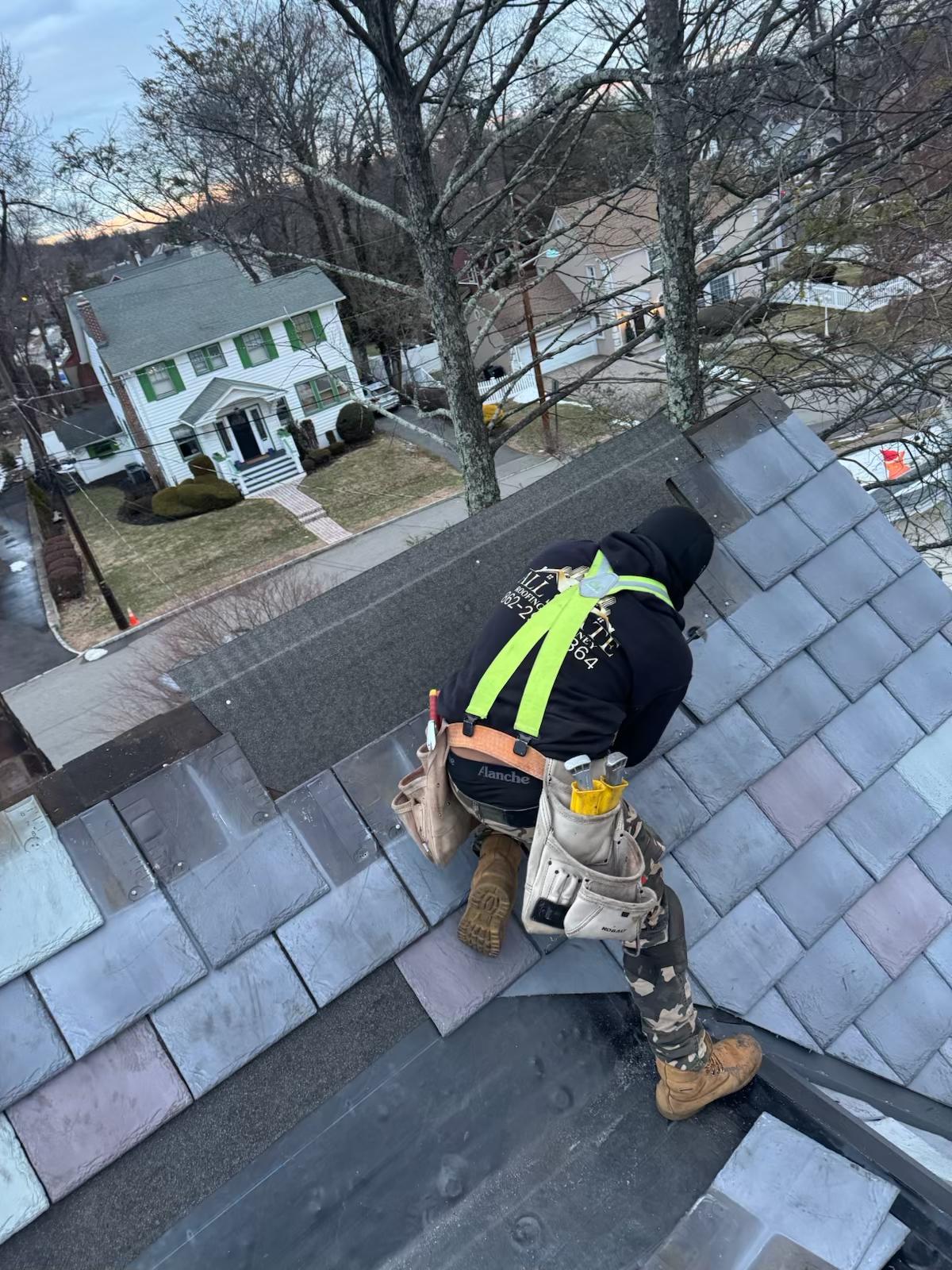 All State Roofing specialist installing slate-look tiles NJ